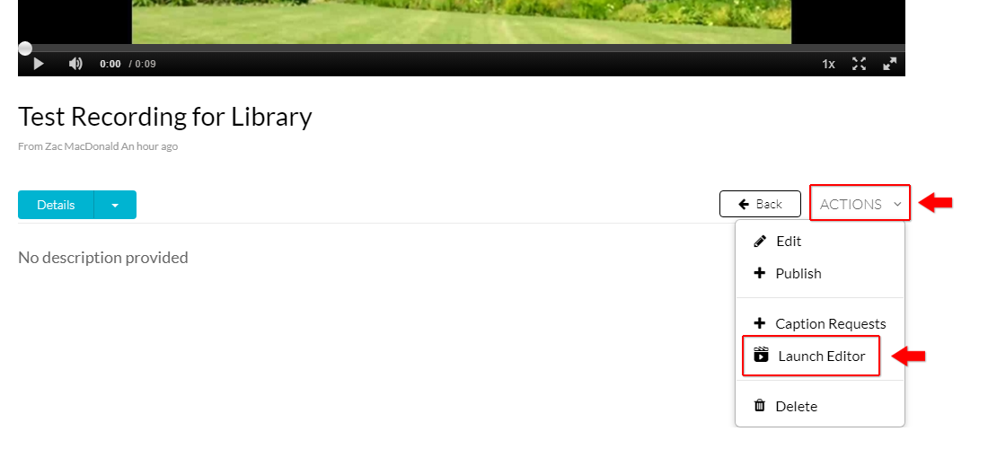 CTET Temporary Knowledge Base Moodle My Media How to edit video