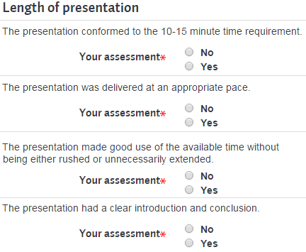 Rubric example of checklist