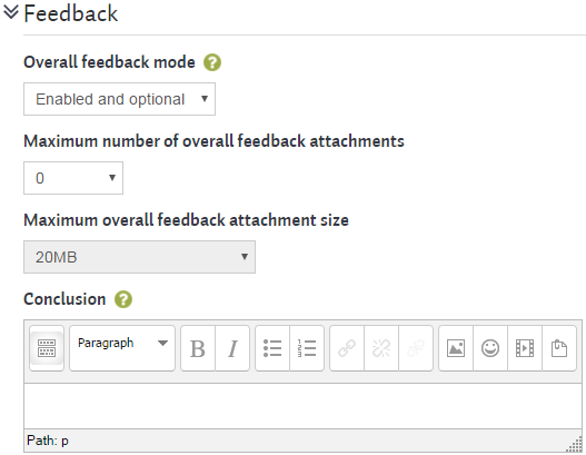 workshopsteps settings feedback