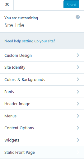 WordPress.com Customizer Panel