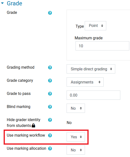 marking workflow yes