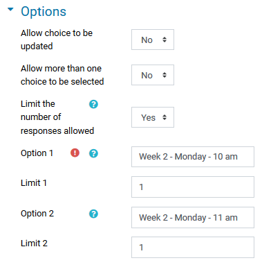 option with limits