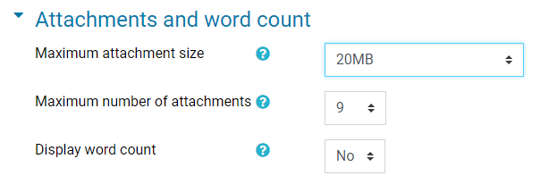 attachments and word count
