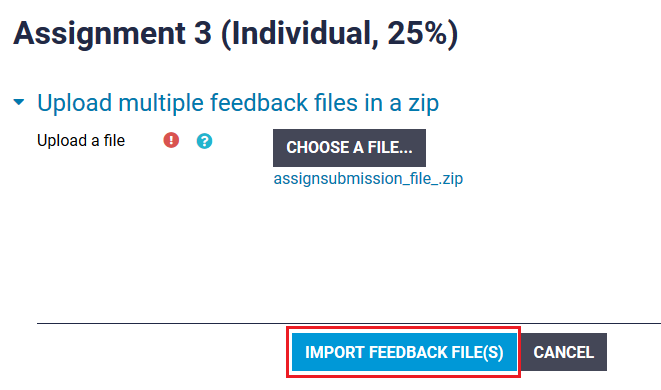 import feedback files