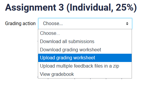 uploading grading worksheet
