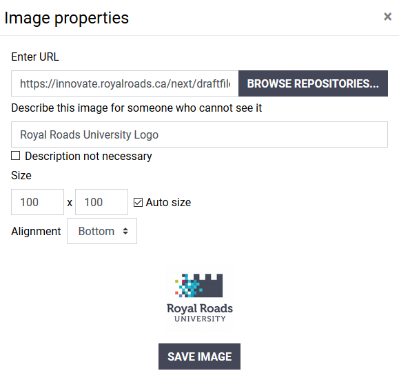 imapge properties save