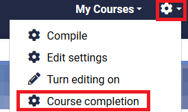 course completion menu