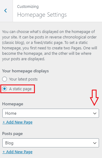 customizing homepage