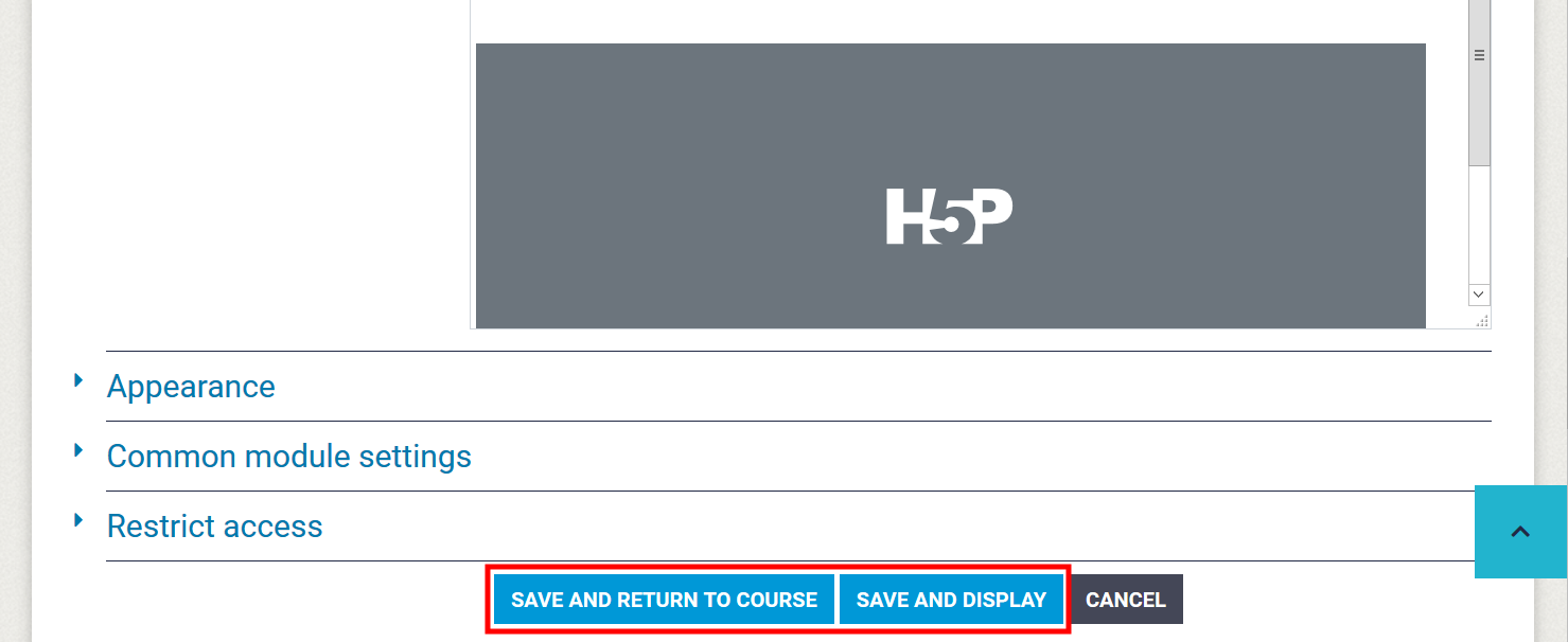 H5P Save and Display